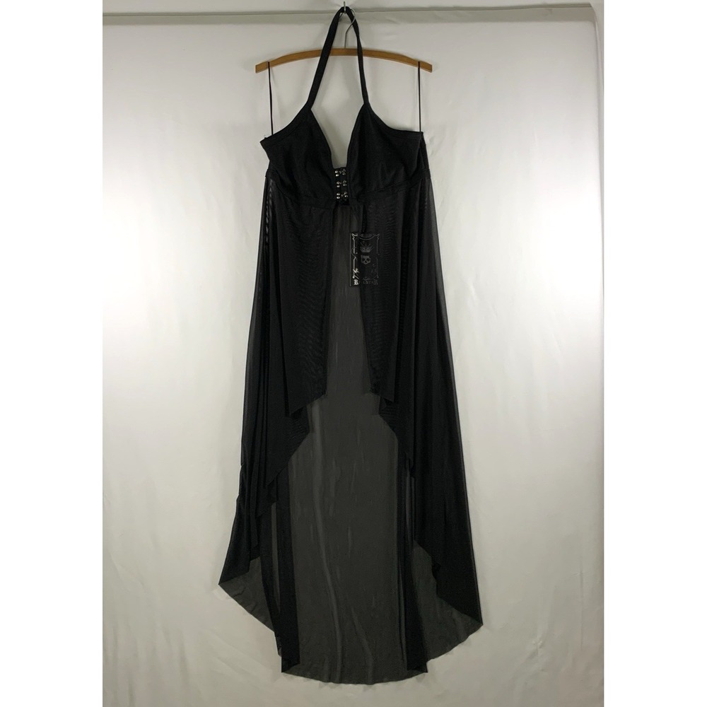 KILLSTAR Womens On The Eye Sheer Halter Duster Top Size XXL Gothic Punk Alt Goth